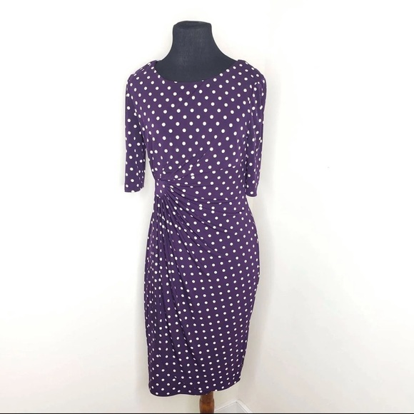 blue and purple polka dot dress Shop Satin Polka Dot Dress at Selectshop FRAME main image 0